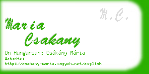 maria csakany business card